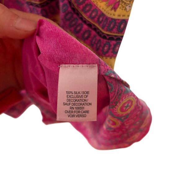 Calypso St. Barth Pink Paisley Print Silk Shift Dress Size M - Picture 3 of 5
